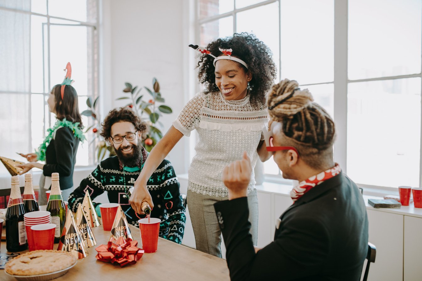 Employees Having a Christmas Party